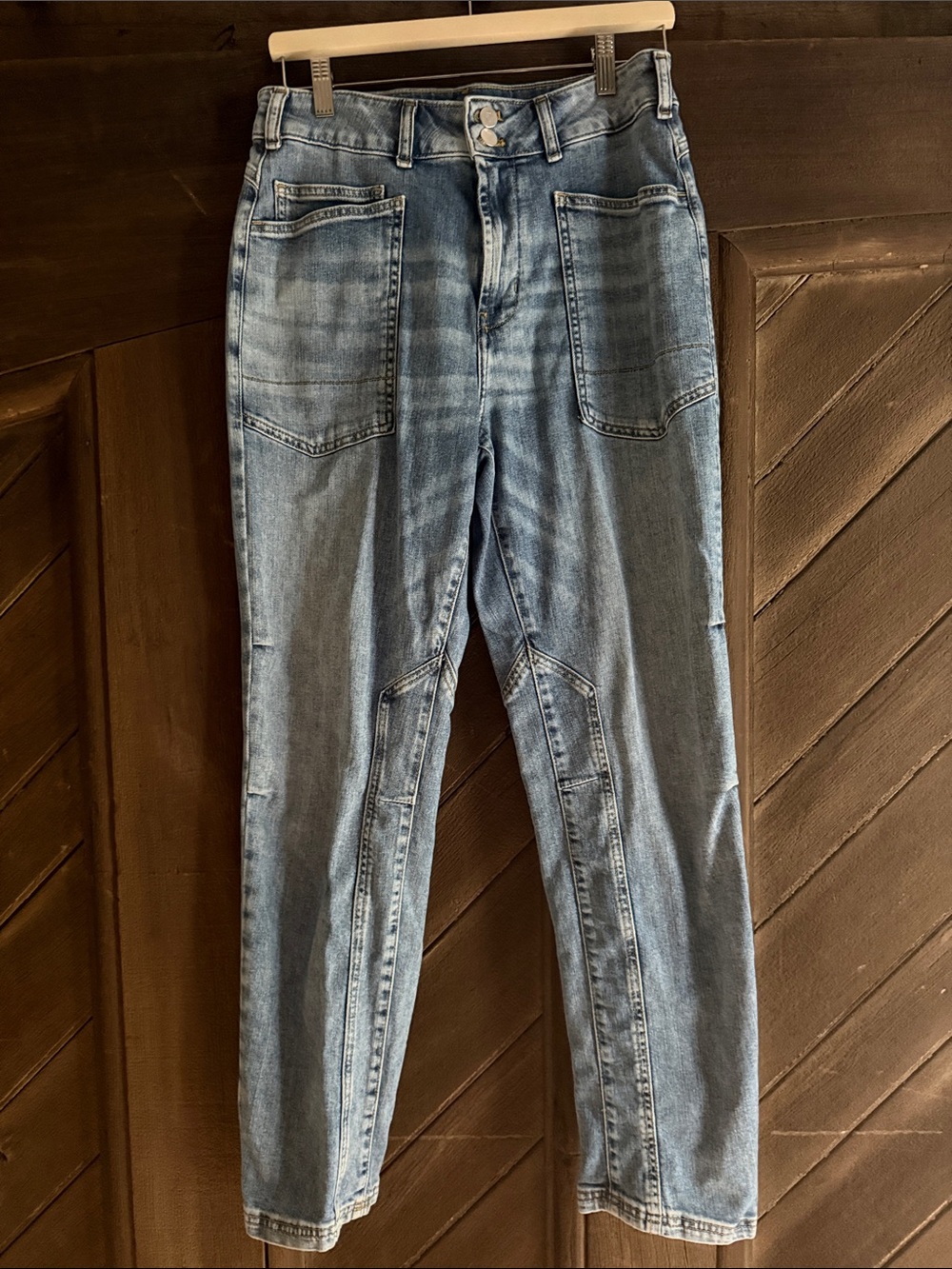 Pilcro Light Wash Straight-Leg Jeans with Patch Pockets